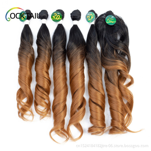 Imported japanese fiber angels hair synthetic weaves, black elegant korea heat resistant fiber synthetic hair weave in stock